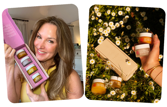 Mulher frustrada com produtos de skincare tradicionais que irritam a pele